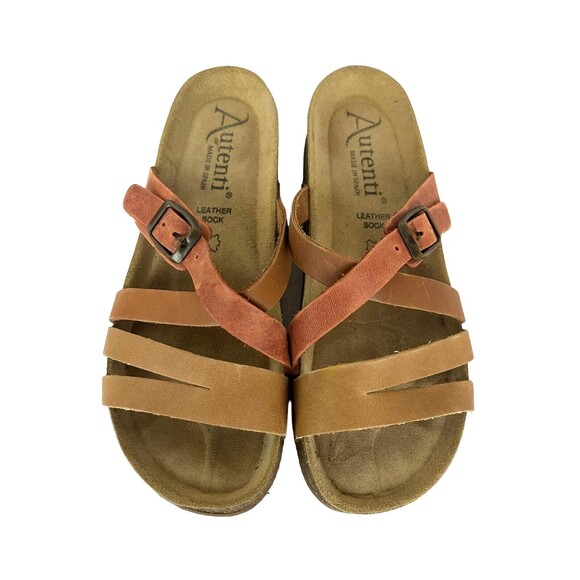 Autenti Sandals  Women's 37  Low Wedge Cork Footbed  Made in Spain  Minimalist - Picture 1 of 10